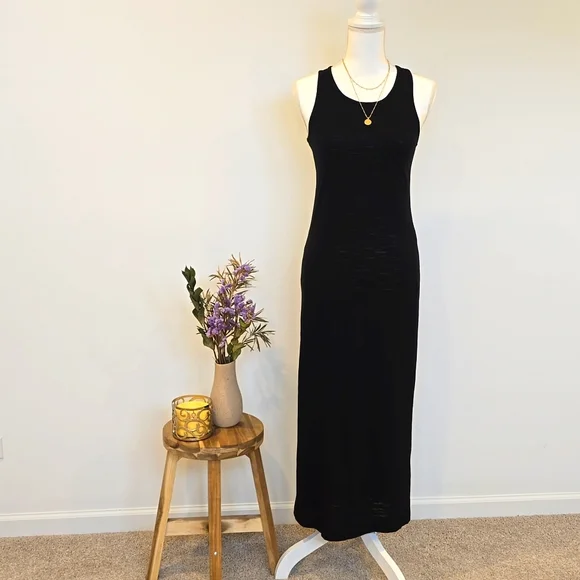 chinese dress ladies Splendid Black Cotton Racerback Maxi Dress – The Hangout main image 0